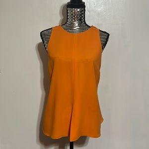 Zara Sleeveless Pleat Orange Blouse - Size Medium